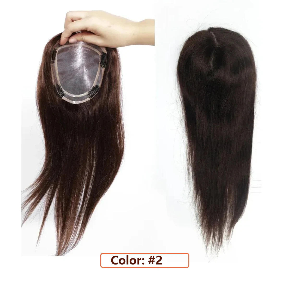 Human Hair Topper – Mono Base Clip-In for Thinning Hair