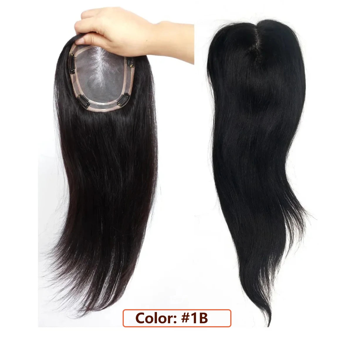 Human Hair Topper – Mono Base Clip-In for Thinning Hair