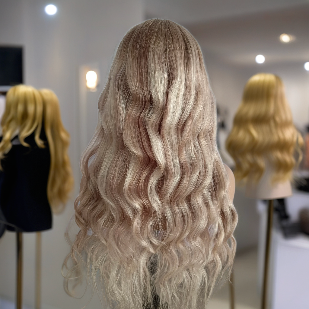 Factory Price Balayage Blonde Lace Front Wig, Human Hair Blonde Human Hair Wig, 613 Blonde Wavy Human Hair Wig