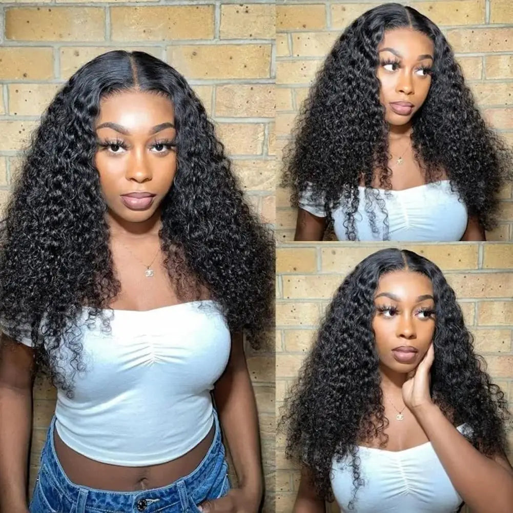 Curly V Part Wig – 210% Density | Glueless Brazilian Virgin Human Hair