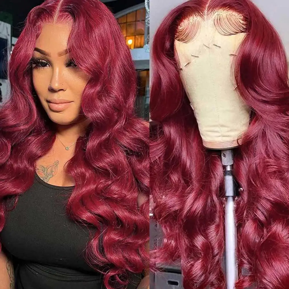 99J Burgundy Body Wave 13x4 HD Lace Front Wig – 30 Inch