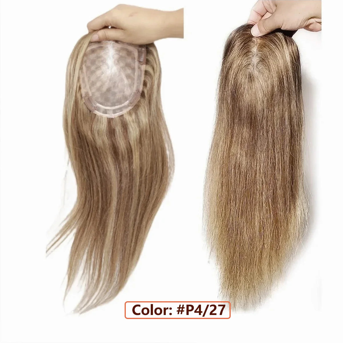 Human Hair Topper – Mono Base Clip-In for Thinning Hair