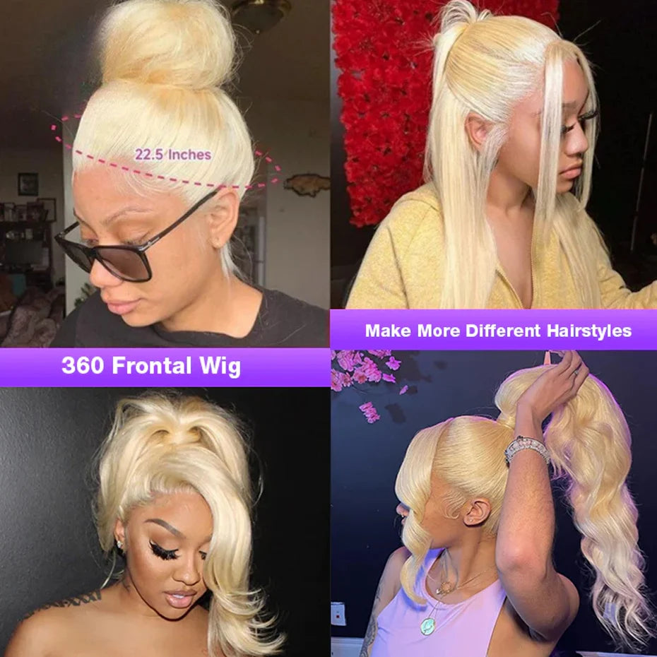 613 Honey Blonde Straight 360 HD Lace Wig – Raw Brazilian Hair