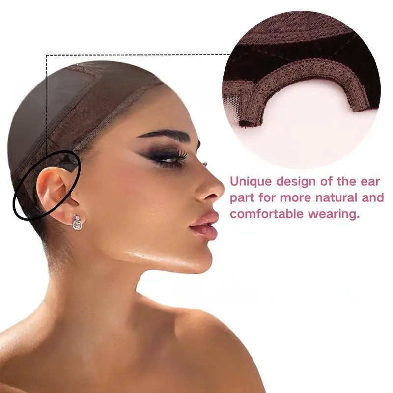 Stretch Velvet Wig Headband Lace Mesh Cap