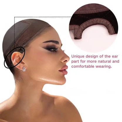 Stretch Velvet Wig Headband Lace Mesh Cap
