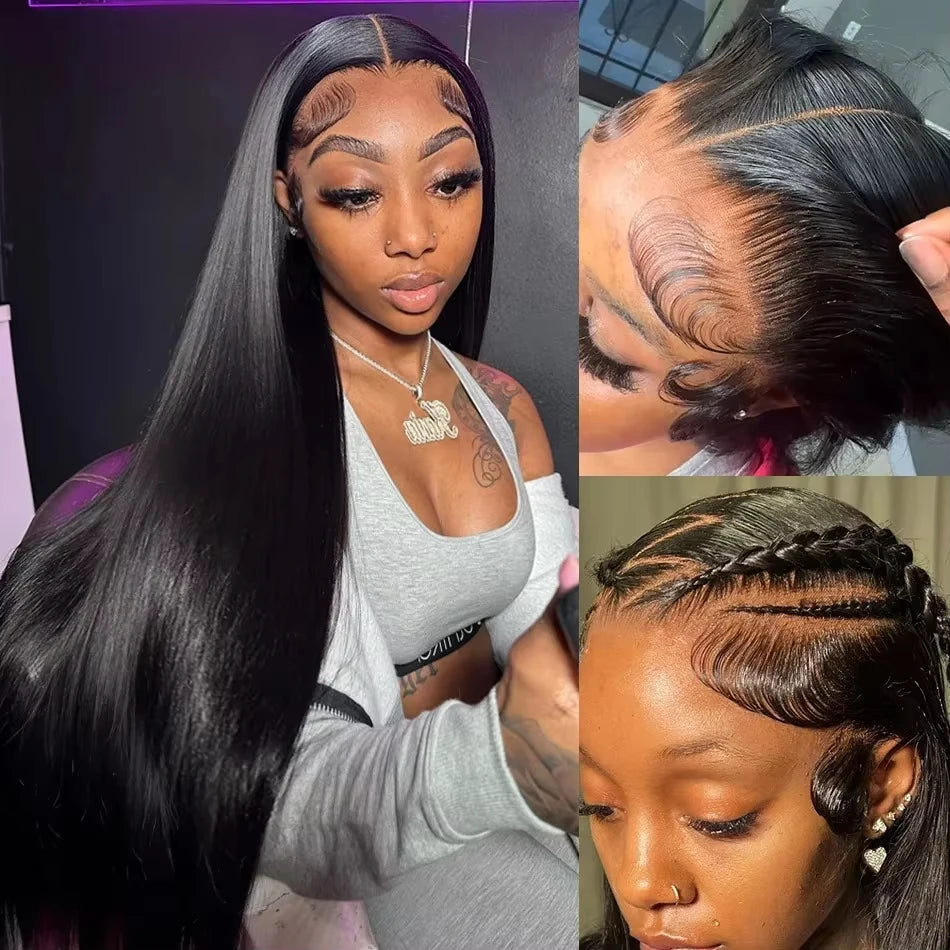 Bone Straight Glueless Lace Front Wig 36/38/40 Inch – Brazilian Hair