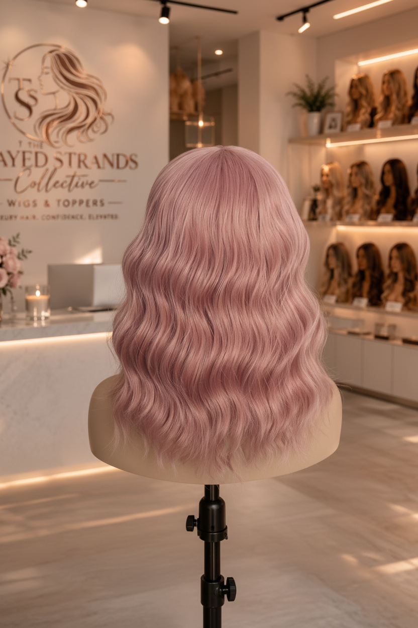 Rosé | Body Wave T-Part Lace Human Hair Wig – Indian Remy | 250% Density | Pink | 8–16 Inch