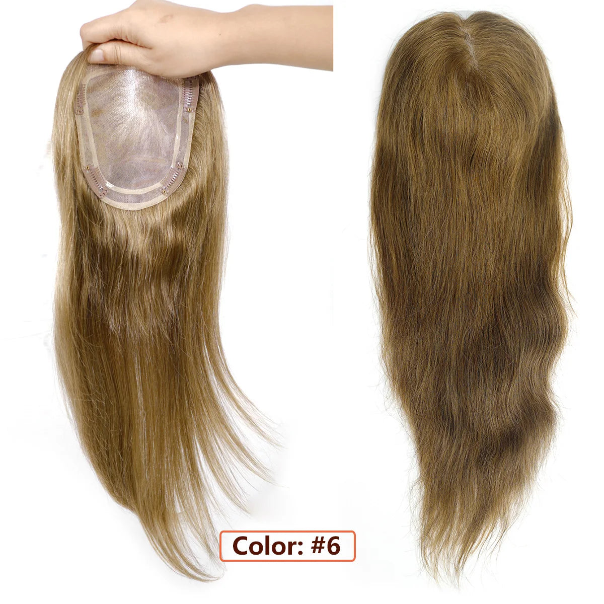 Human Hair Topper – Mono Base Clip-In for Thinning Hair