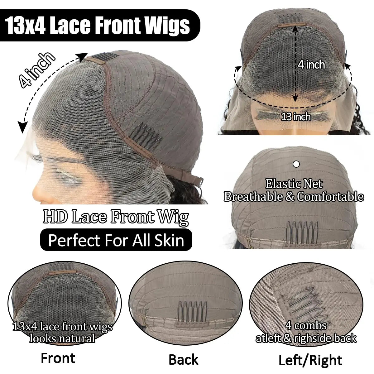 Deep Wave Bob Wig – 200% Density | 13x4 Invisible Lace Front | 100% Brazilian Virgin Hair