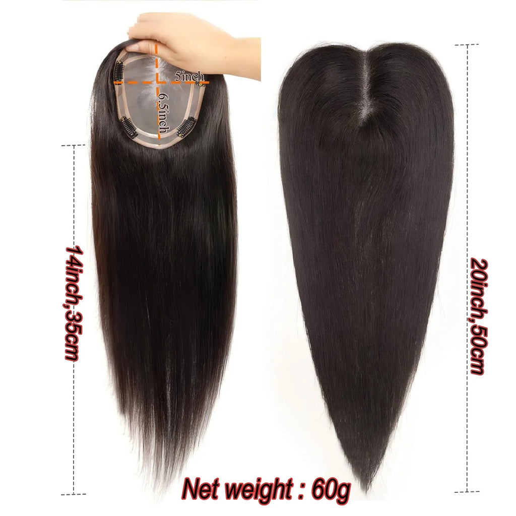 Human Hair Topper – Mono Base Clip-In for Thinning Hair