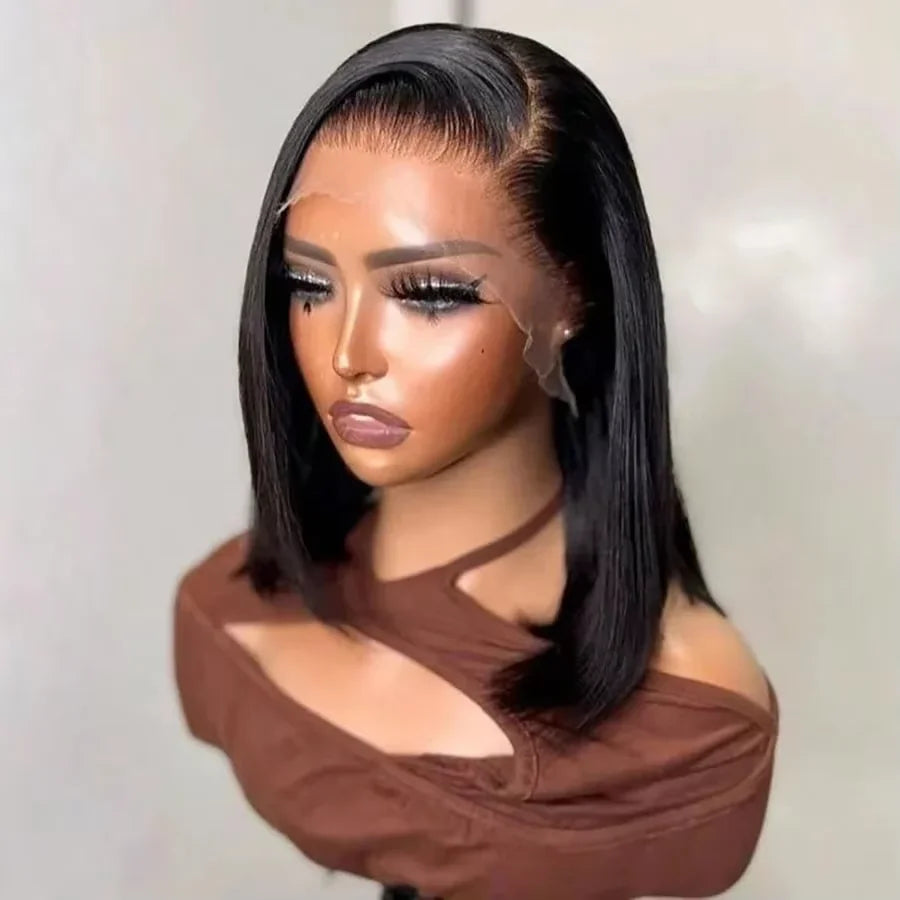Bone Straight Short Bob Glueless Wig – 250% Density | 13x6 HD Lace Front