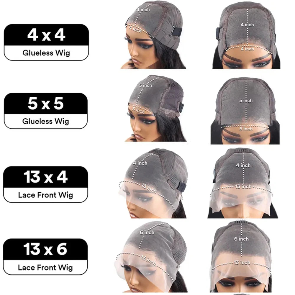 Bone Straight Glueless Lace Front Wig 30/40 Inch – 250% Density
