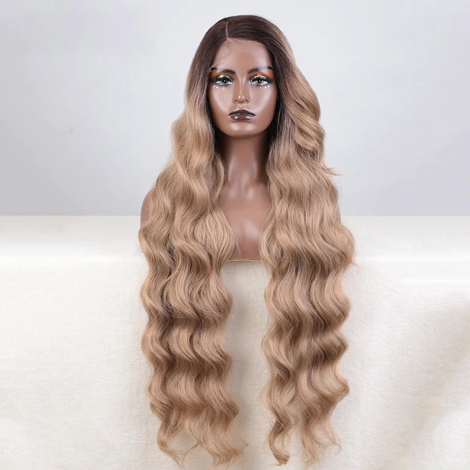 Sabel | TT6-23C Ombre Blonde Long Wavy Lace Part Wig – 36 Inch | 150% Density | Heat Resistant Synthetic