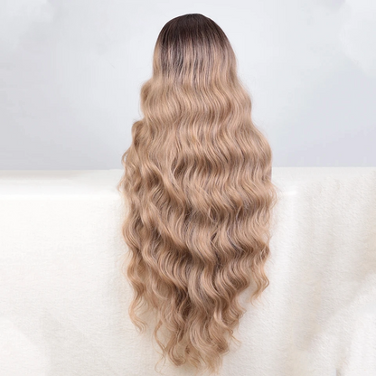 Sabel | TT6-23C Ombre Blonde Long Wavy Lace Part Wig – 36 Inch | 150% Density | Heat Resistant Synthetic
