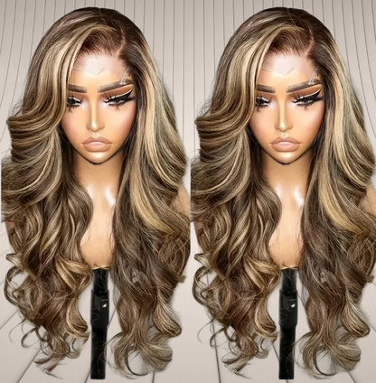 Sundrop | Highlight Honey Blonde Body Wave Wig – 4x4 Closure / 13x4 Frontal | HD Transparent Lace | 180% Density | Brazilian Remy Hair | 16–26 Inch