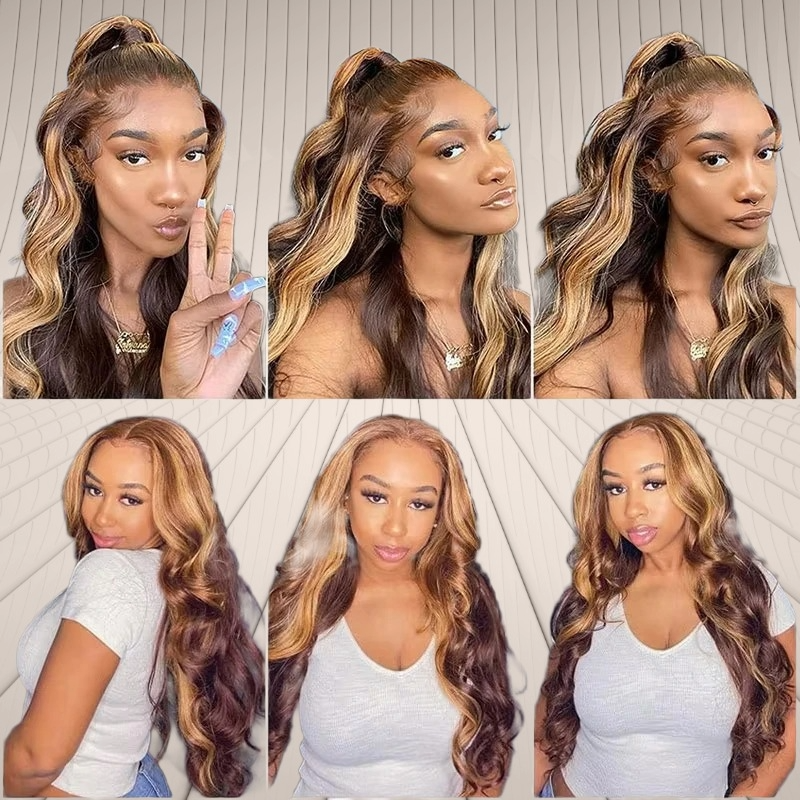 Sundrop | Highlight Honey Blonde Body Wave Wig – 4x4 Closure / 13x4 Frontal | HD Transparent Lace | 180% Density | Brazilian Remy Hair | 16–26 Inch