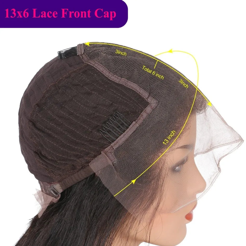 Natural Wave 13x6 Lace Front Wig with Curtain Bangs