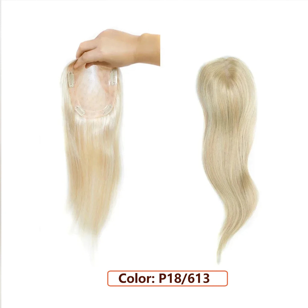 Human Hair Topper – Mono Base Clip-In for Thinning Hair