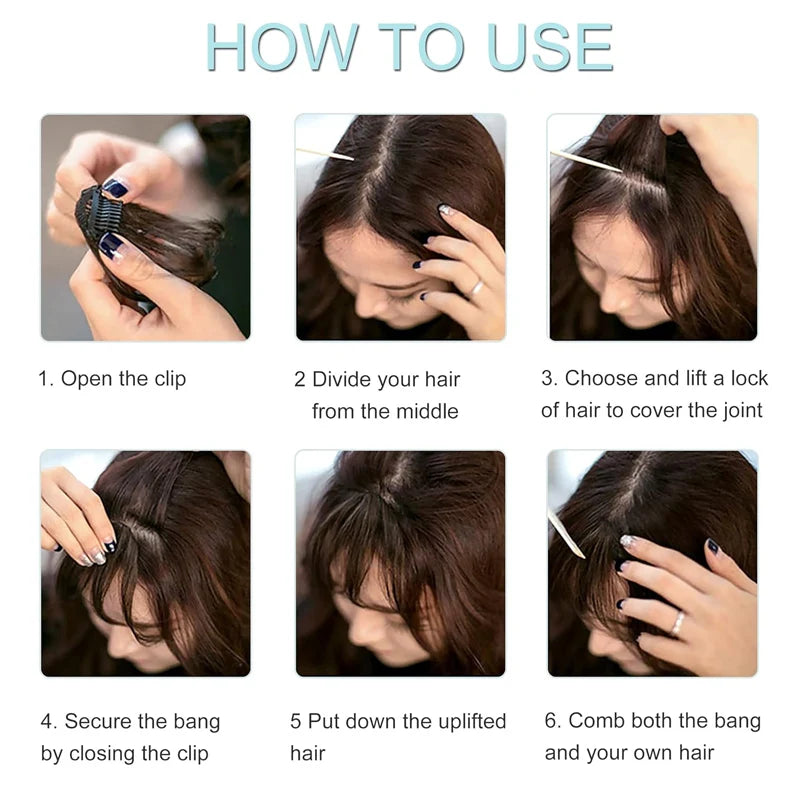 Invisible Air Bangs Clip-In Hair Extension – 100% Human Hair Fringe