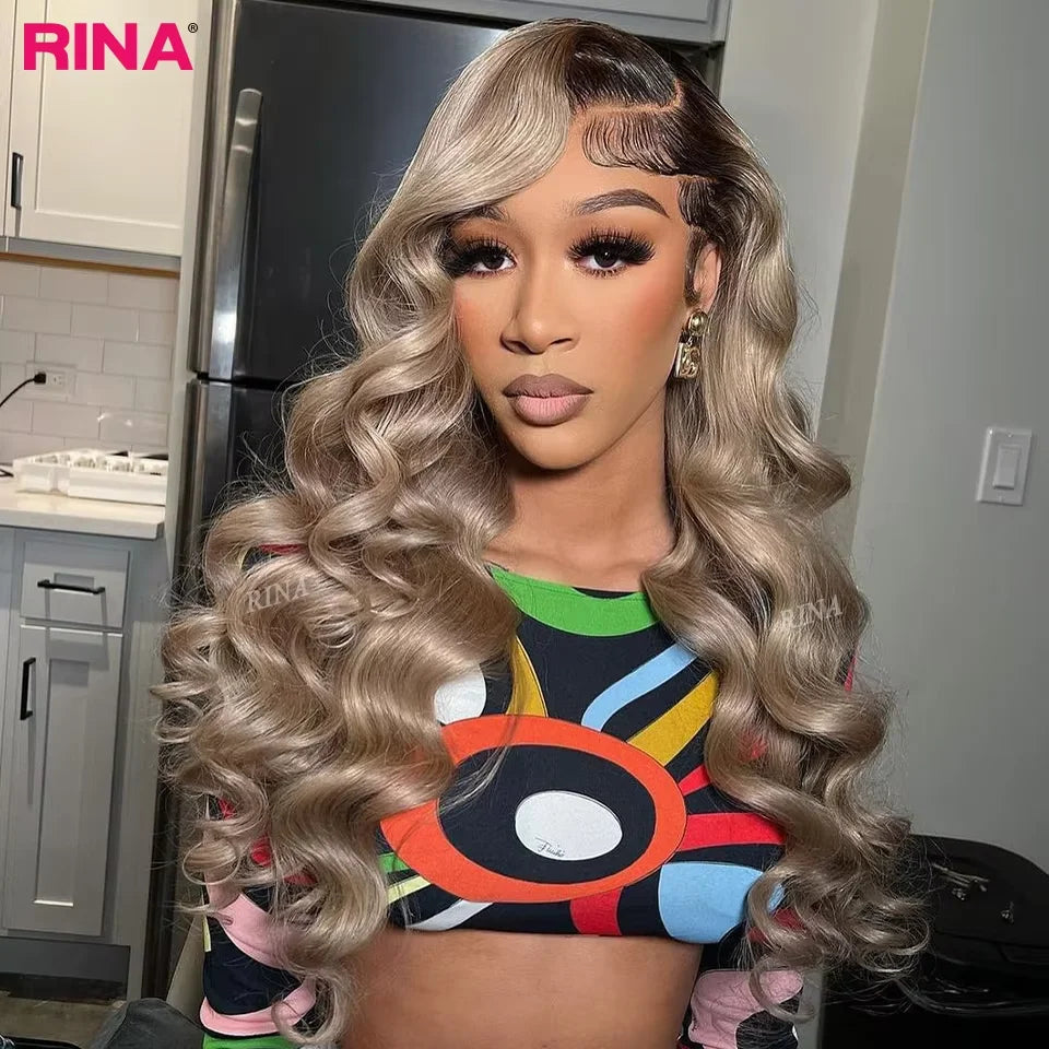 Ombre Ash Blonde Body Wave 13x6 HD Lace Front Wig