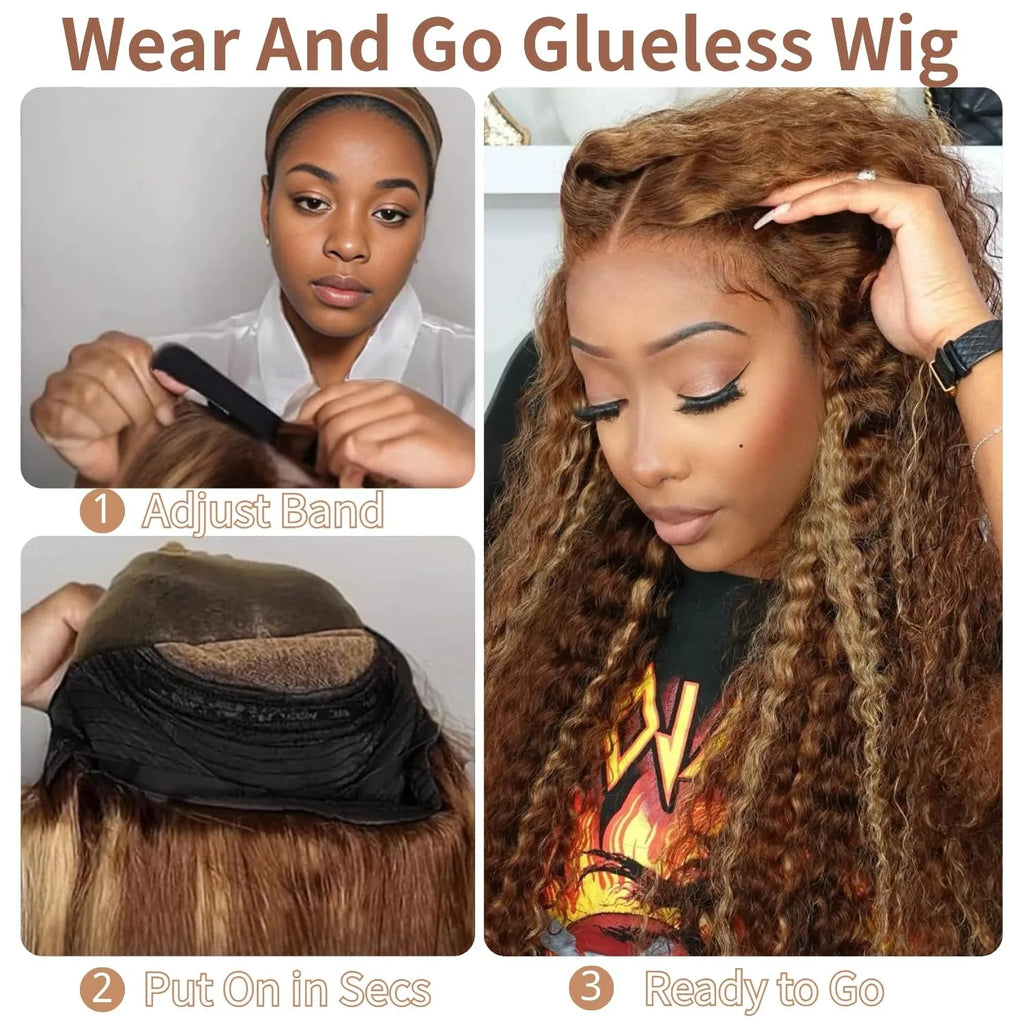 Honey Blonde Ombre Highlight Deep Wave 13x6 HD Lace Wig