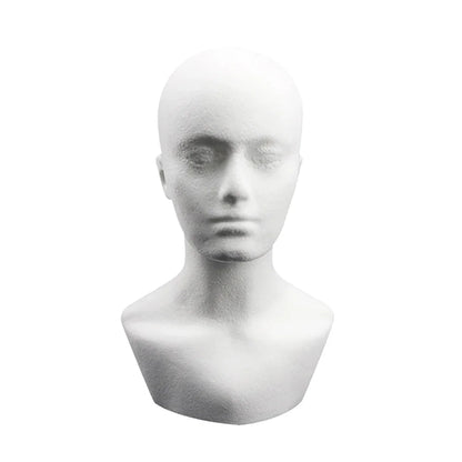 Foam Mannequin Head Display Stand – Wig, Hat & Glasses Holder