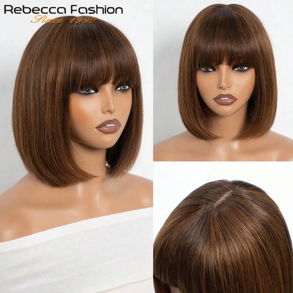 Straight Bob Lace Wig with Bangs