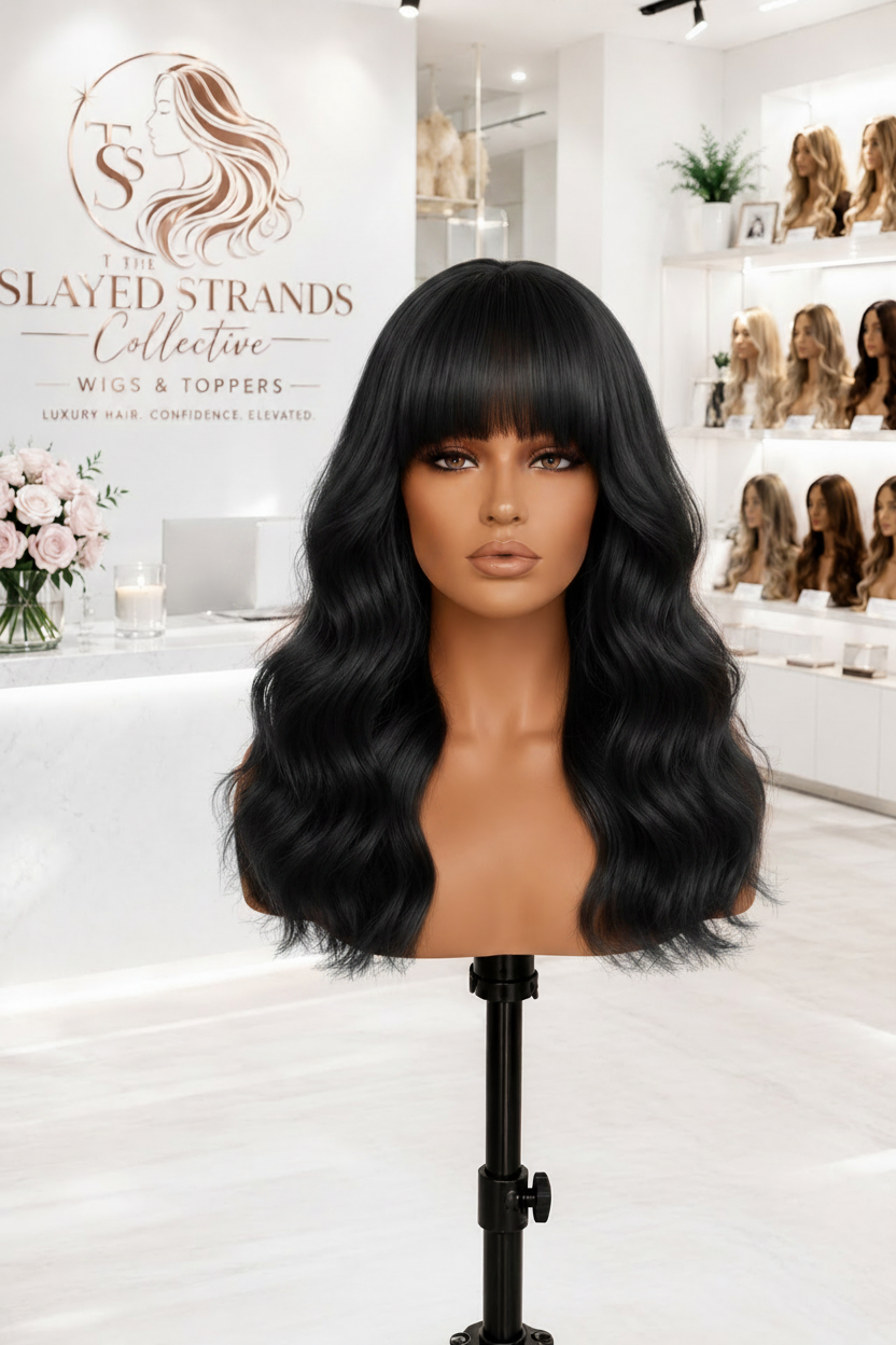 Luna | Loose Wave HD Lace Front Wig with Curtain Bangs – 13x4 | Remy Human Hair | 16–24 Inch