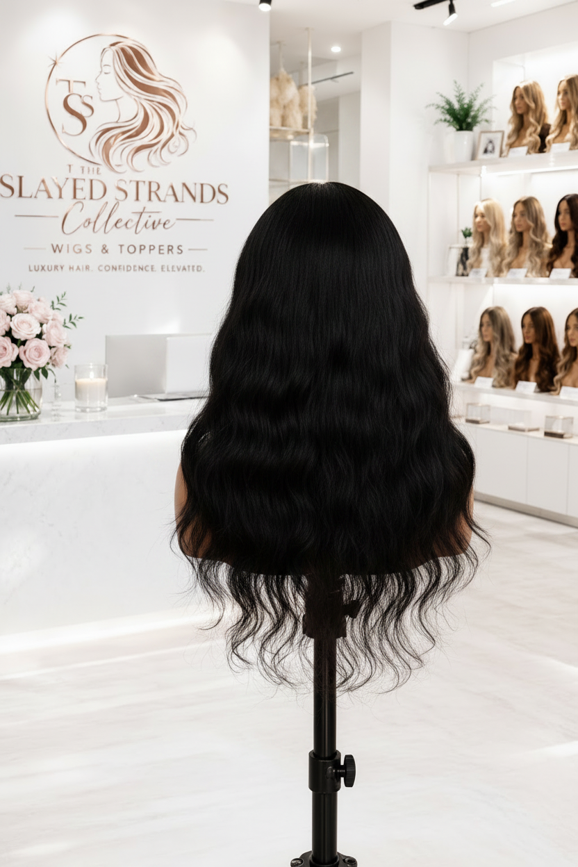 Raven | Long Loose Wave Synthetic Lace Front Wig – 26 Inch | Black | 150% Density