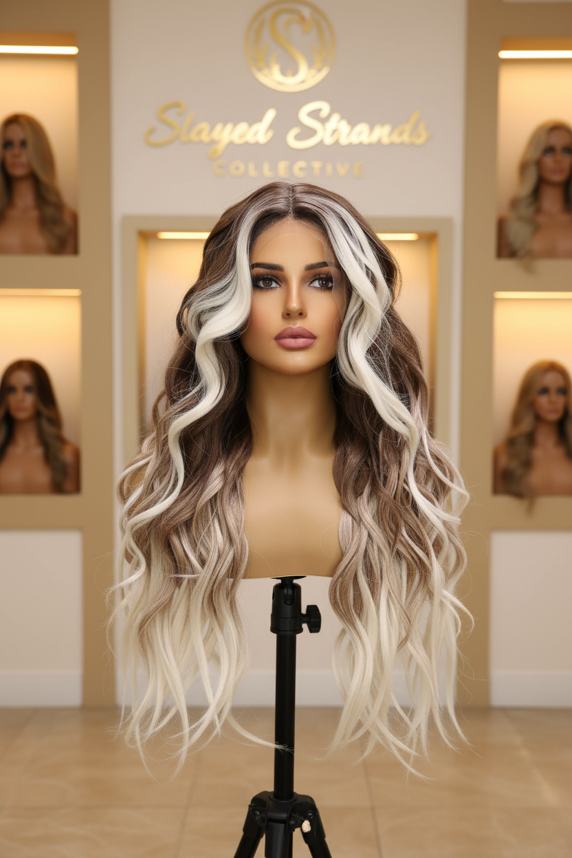 Willow | Long Body Wave Synthetic Lace Front Wig – 28 Inch | 180% Density