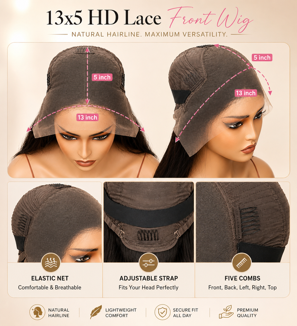 360 Full Lace Wig – Natural Black Straight Brazilian Remy Hair