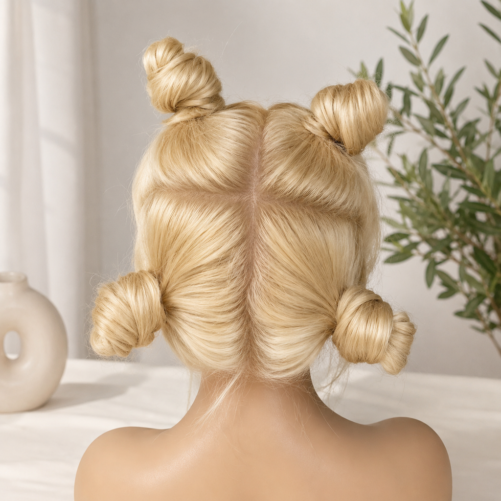 613 Blonde 360 Full Lace Wig – Bone Straight | 100% Human Hair