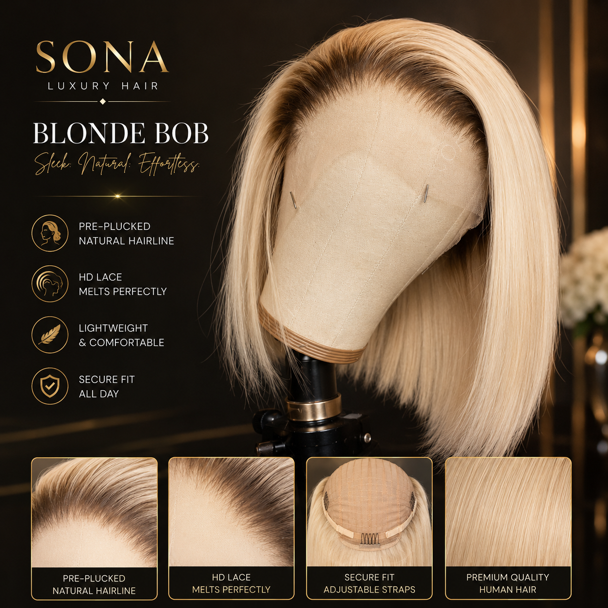 Silver White Ash Blonde Short Bob 13x6 Lace Front Wig