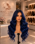 Electric Blue Body Wave Lace Front Wig – 13x4 HD Transparent Lace | 100% Brazilian Human Hair