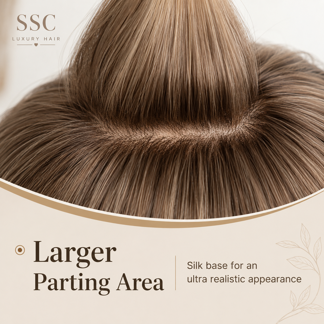 Straight Remy Human Hair Topper with Bangs – Silk Base, Multi-Shade