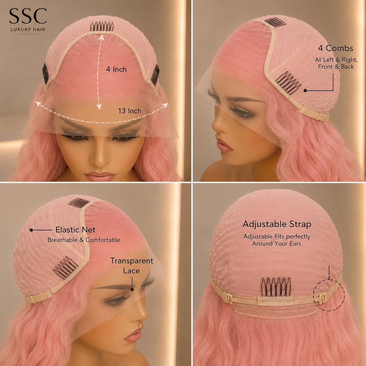 Gradient Pink Curly Lace Front Wig – 200% Density | 13x4 HD Transparent Lace | Glueless