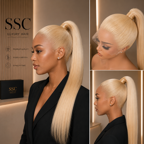 613 Honey Blonde Bone Straight 360 Lace Wig – Ponytail Capable