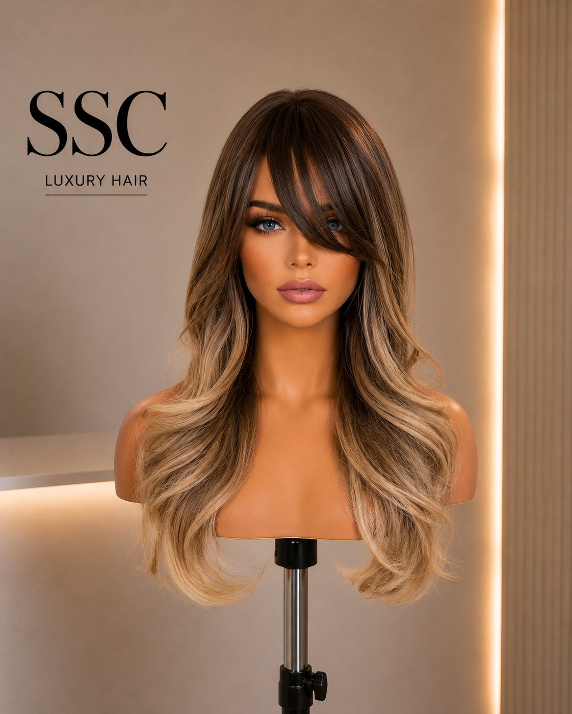 Natural Wave 13x6 Lace Front Wig with Curtain Bangs