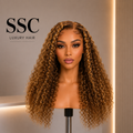 Honey Blonde Ombre Highlight Deep Wave 13x6 HD Lace Wig