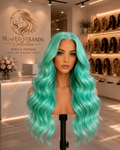 Mint Green Body Wave 13x6 HD Lace Front Wig 200%