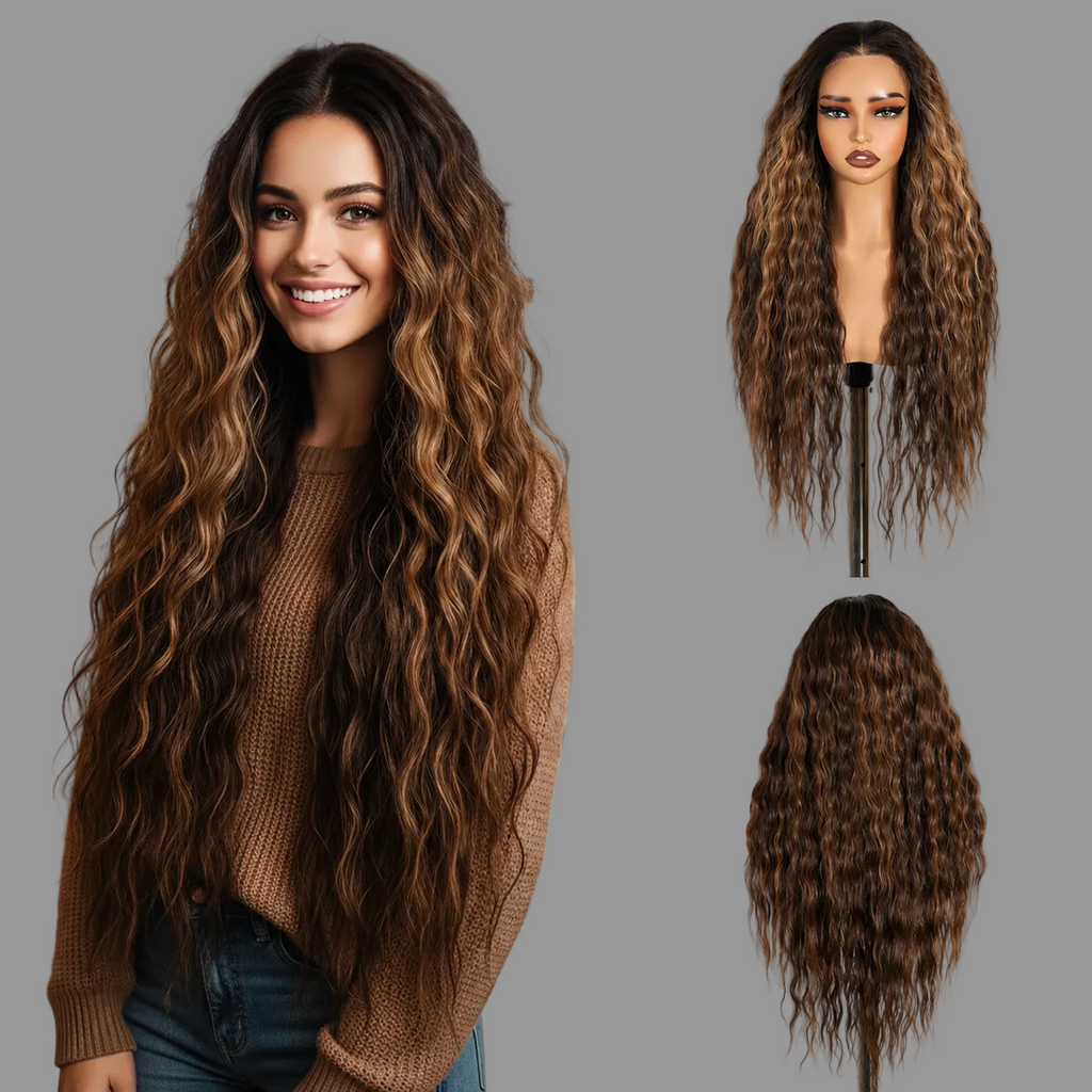 6×4 Lace Front Wig |  5 Colours!! Curly | Pre-Cut Glueless | Wear & Go | 30"