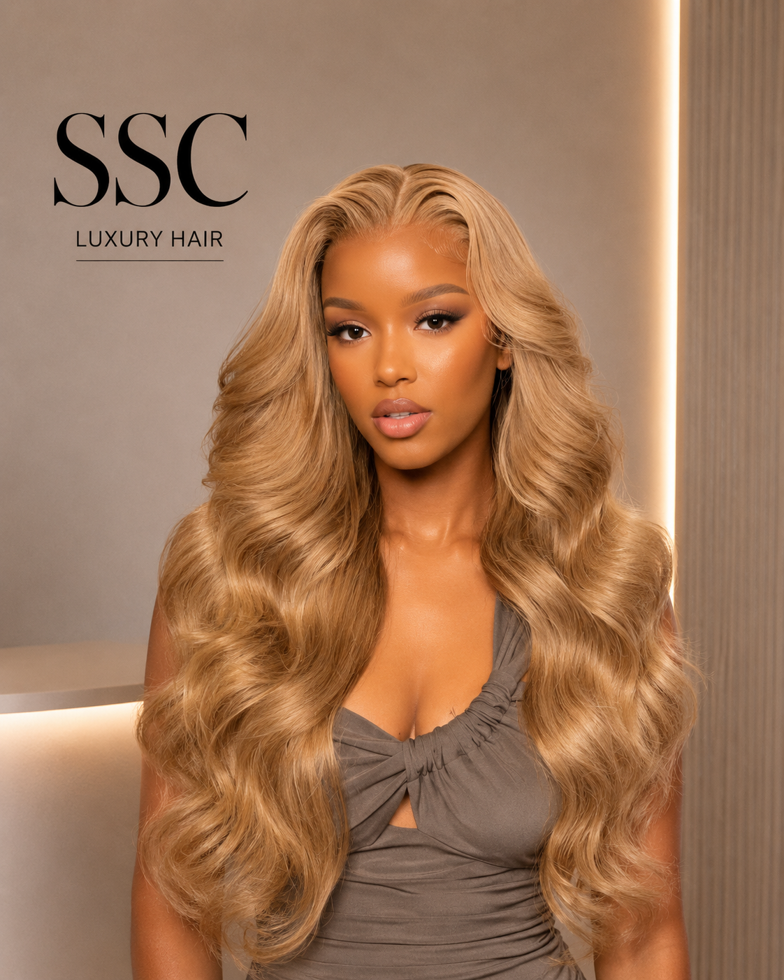 Honey Blonde Body Wave Lace Front Wig | 13x6 Transparent Lace | 100% Human Hair | Colour 27